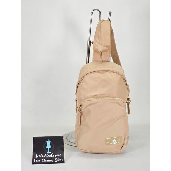 Adidas Beige Essentials 2 Sling Crossbody Bag BOS Mini Monogram Wonder 060 - Picture 5 of 14
